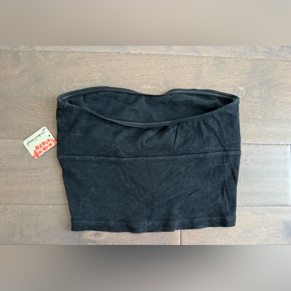 Free People Black Mineral-Wash Tube Top - Picture 6 of 9